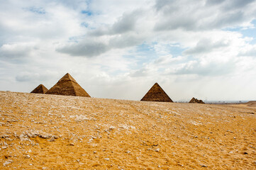 It's Great Pyramids at the Giza Necropolis, Giza Plateau, Egypt. UNESCO World Heritage