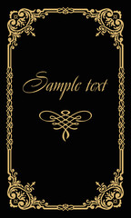 ornate floral ornament pattern golden geometric frame