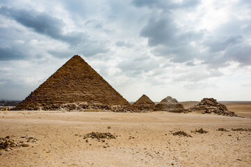 It's Great Pyramids at the Giza Necropolis, Giza Plateau, Egypt. UNESCO World Heritage