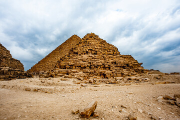 It's Great Pyramids at the Giza Necropolis, Giza Plateau, Egypt. UNESCO World Heritage