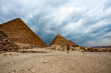 It's Great Pyramids at the Giza Necropolis, Giza Plateau, Egypt. UNESCO World Heritage