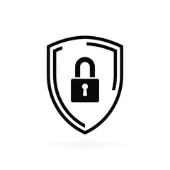 Security icon in flat style. Shield security symbol for your web site design, logo, app, UI Vector EPS 10.