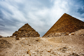 It's Great Pyramids at the Giza Necropolis, Giza Plateau, Egypt. UNESCO World Heritage