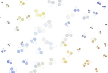 Light Blue, Yellow vector background with bubbles.