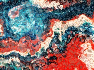 blue orange red geometric shapes abstract background