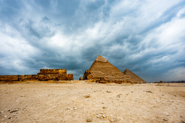 It's Great Pyramids at the Giza Necropolis, Giza Plateau, Egypt. UNESCO World Heritage