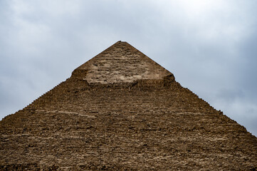 Fototapeta na wymiar It's Pyramid of Khafre (Pyramid of Chephren), one of the Ancient Egyptian Pyramids of Giza and the tomb of the Fourth-Dynasty pharaoh Khafre