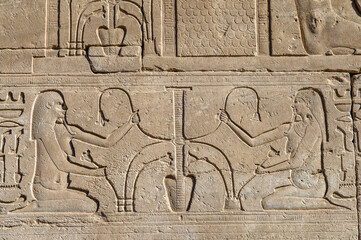 It's Ancient Hieroglyphs of the Karnak temple, Luxor, Egypt (Ancient Thebes with its Necropolis).