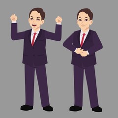 Business man in suits standing poses 