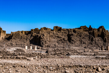 It's Nature and ruins around the Medinet Habu (Mortuary Temple of Ramesses III), West Bank of Luxor in Egypt.