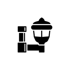 garden lamp icon glyph style design