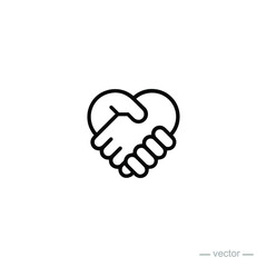 handshake love design icon logo vector