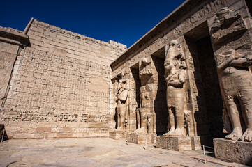 It's Inetrior of the Medinet Habu (Mortuary Temple of Ramesses III), West Bank of Luxor in Egypt.