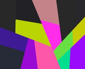 neon green magenta purple cyan geometric shapes abstract background