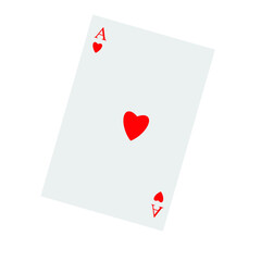 ace of hearts on white