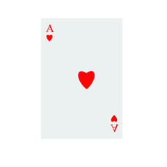 ace of hearts on white