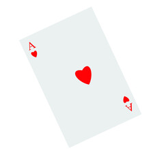 ace of hearts on white
