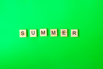 background with the inscribed word summer, concept of summer holidays, hot season