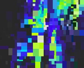 neon green blue geometric shapes abstract background