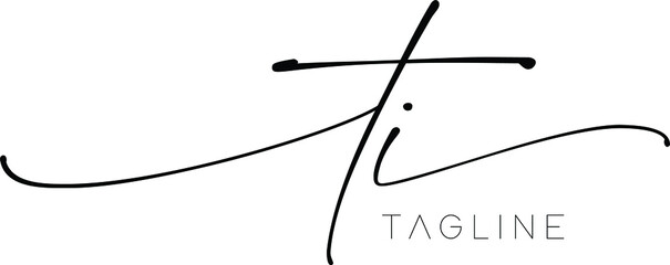 TI Letter Initial Logo Design, Vector Template