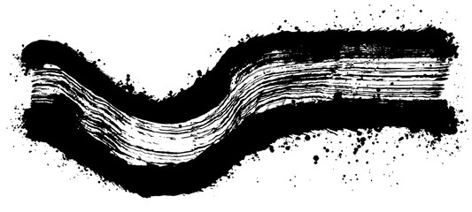 墨素材　手書きの毛筆イラスト