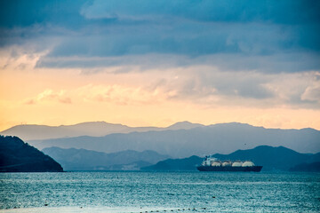 Beautiful sunrise of Seto Inland Sea in Shodoshima_05