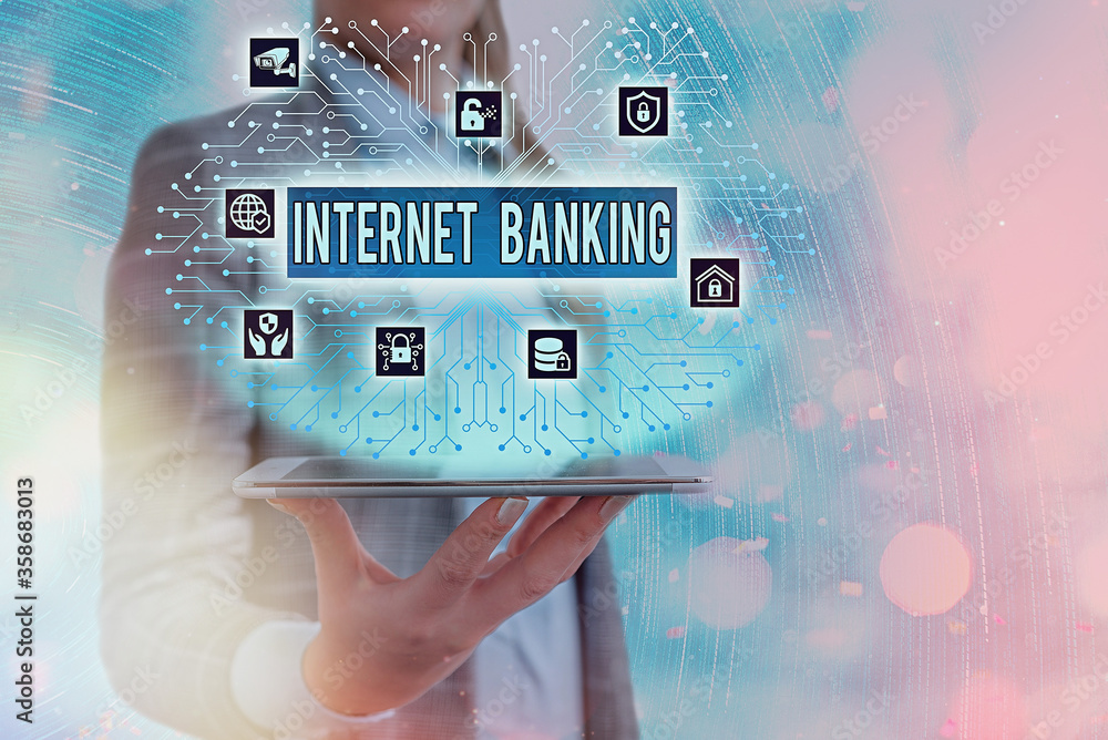 Poster conceptual hand writing showing internet banking. concept meaning a method of investment which is co