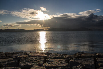 Obraz premium The sunrise over the Seto Inland Sea from Shodoshima_10