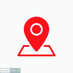 Pin map place location icon on white background, vector illustration. EPS 10