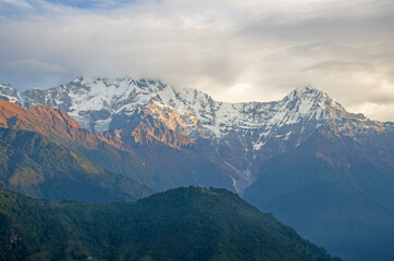 Naklejka premium Peaks of mountains Nepal landscape Himalayas 