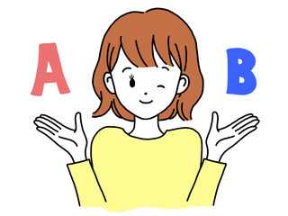 選択肢をイメージする若い女性