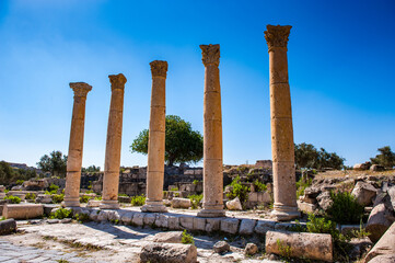 Fototapeta premium It's Colums of the ancient city of Gadara, modern Jordan