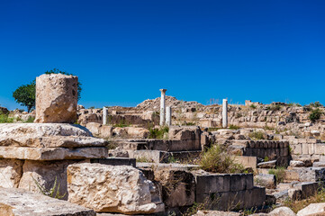 It's Roman colums of the ancient city of Gadara, modern Jordan