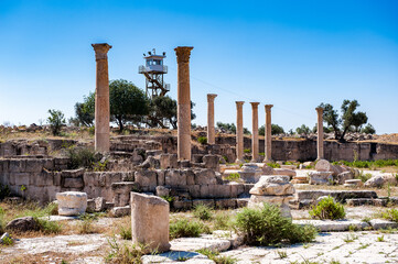 Fototapeta premium It's Roman colums of the ancient city of Gadara, modern Jordan