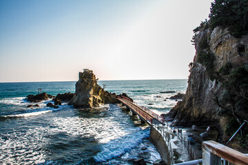 Bentenjima Island in Iwaki City, Fukushima Prefecture, destroyed by the tsunami of the Great East...