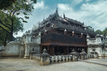 Shwenandaw buddhist monastery in Mandalay, Myanmar