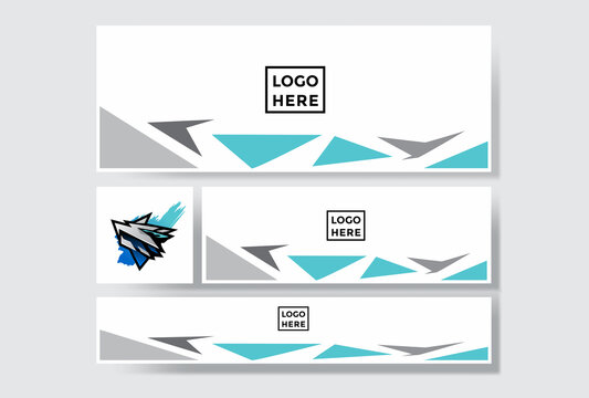 pack of aqua social media banner background design. modern template illustration vector