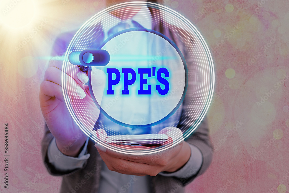 Poster handwriting text writing ppe s is. conceptual photo specialized equipment for protection against hea
