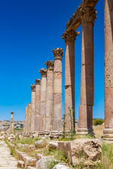 It's Columns of the cardo maximus, Ancient Roman city of Gerasa of Antiquity , modern Jerash, Jordan