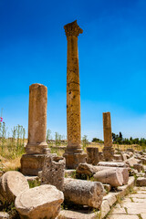 It's Columns of the cardo maximus, Ancient Roman city of Gerasa of Antiquity , modern Jerash, Jordan