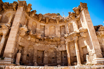 Naklejka premium It's Tetrapylon, Ancient Roman city of Gerasa of Antiquity , modern Jerash, Jordan