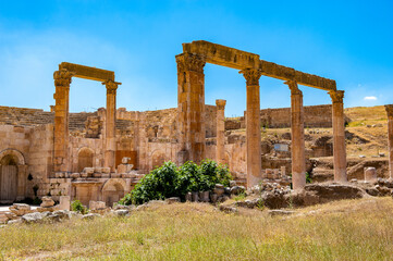 It's North Theater, Ancient Roman city of Gerasa of Antiquity , modern Jerash, Jordan