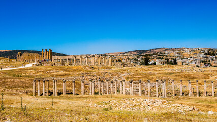 It's Colonnade of the Ancient Roman city of Gerasa of Antiquity , modern Jerash, Jordan