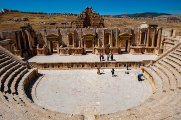 It's South Theater, Ancient Roman city of Gerasa of Antiquity , modern Jerash, Jordan
