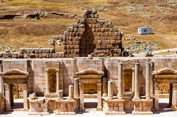 It's South Theater, Ancient Roman city of Gerasa of Antiquity , modern Jerash, Jordan