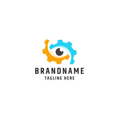 Eye gear logo icon design template vector