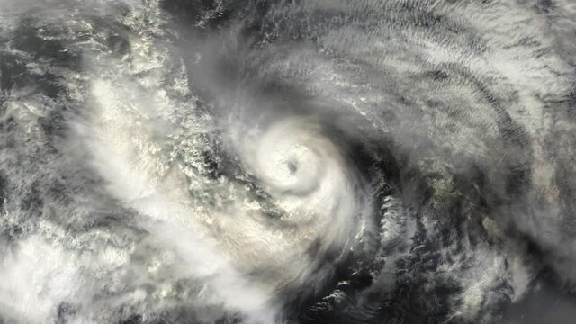 Hurricane Daniel from Space. Elements of this video furnished by NASA.