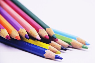 Stack of colorful pencils background.