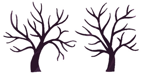 木　枝　ハロウィン　イラスト