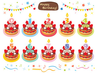 Birthday cake set chocolate cream